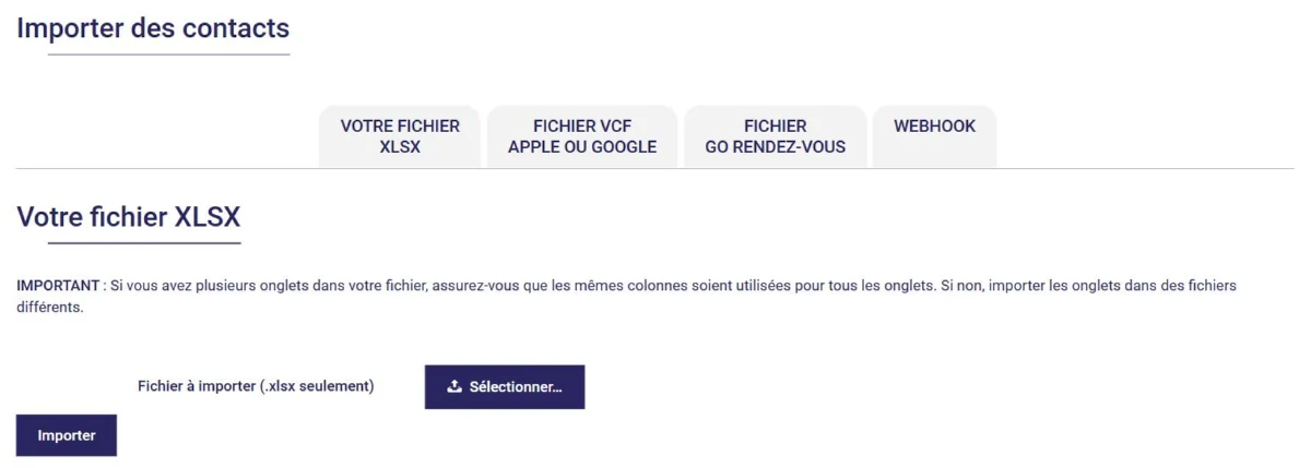 Importation de contacts dans L'AssisTemps