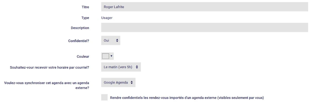 Configuration d'un agenda dans L'AssisTemps : synchronisation avec Google Agenda ou Outlook 365